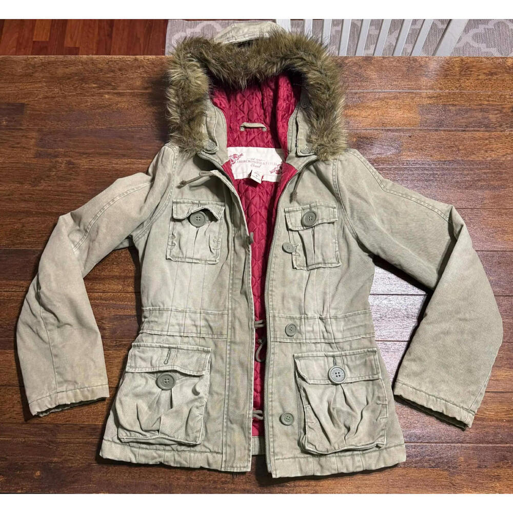 VTG Y2K Abercrombie & Fitch Women's Distressed Field Utility Jacket Size M